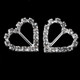 Heart Diamante Silver Slider Buckles - (Pack of 10)